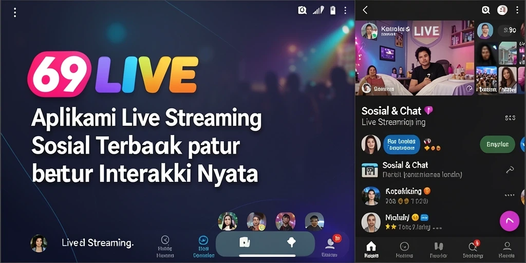 Antarmuka aplikasi 69LIVE yang interaktif dan menarik saat Live Streaming.