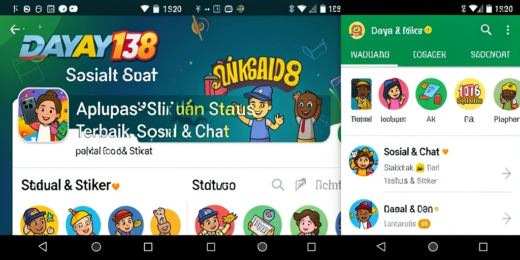 Tampilan antarmuka DAYA138 yang menarik dengan beragam stiker.