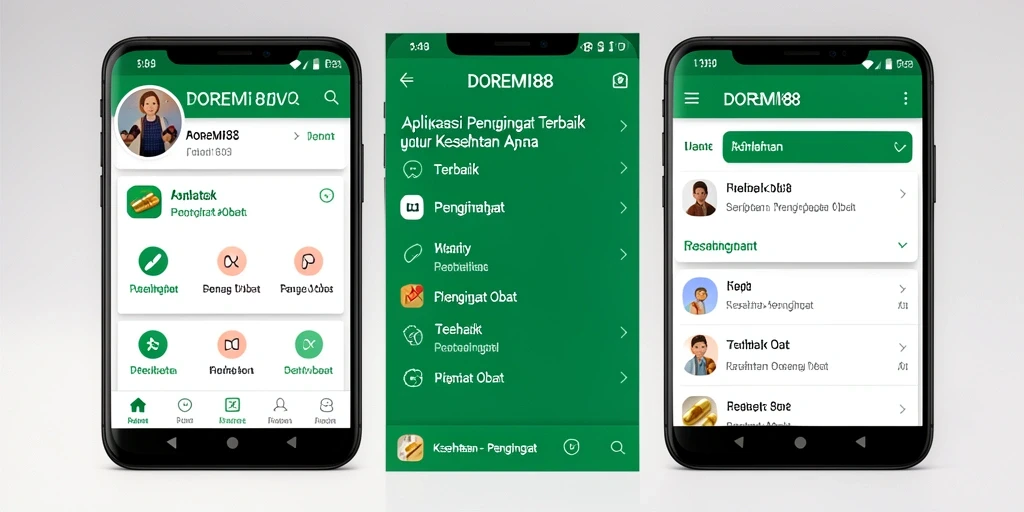 Antarmuka DOREMI88 menampilkan pengingat obat yang jelas dan mudah diakses.