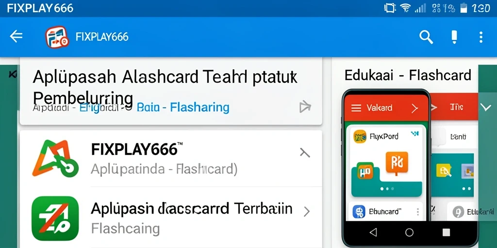 Antarmuka FIXPLAY666 dengan fitur Flashcard yang interaktif.