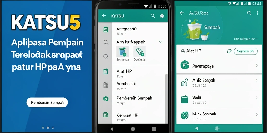 Tampilan antarmuka KATSU5 saat menjalankan pembersihan sampah.