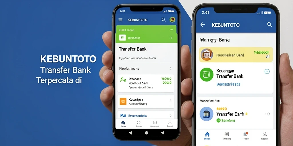 Screenshot utama KEBUNTOTO menampilkan antarmuka transfer bank yang sederhana dan efektif.