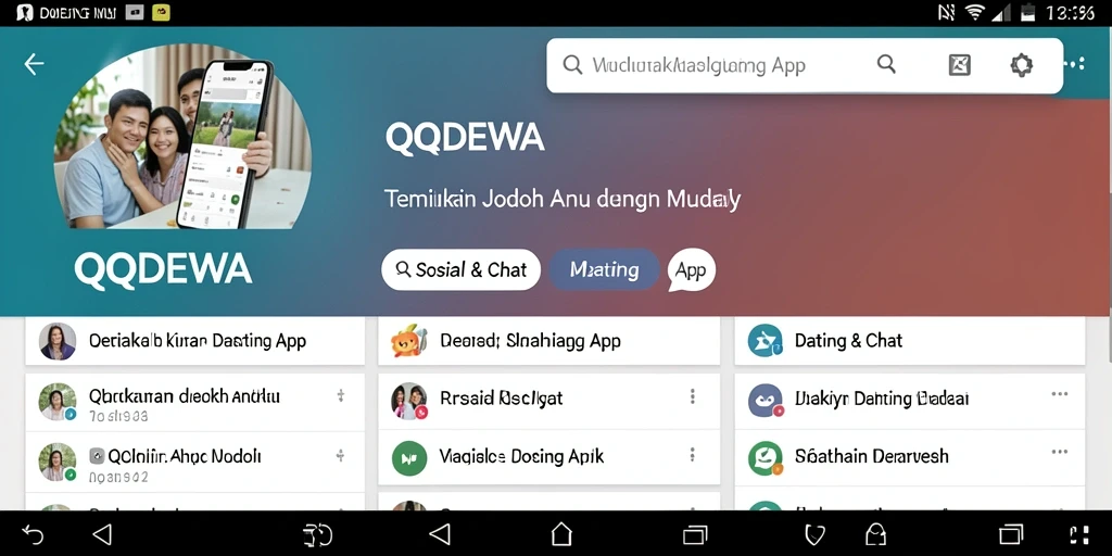 Antarmuka utama QQDEWA dengan fitur pencocokan pengguna.