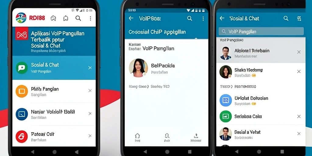 Antarmuka aplikasi RDI88 yang menarik dan modern untuk VoIP Panggilan.