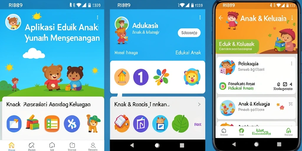 Tampilan antarmuka aplikasi Edukasi Anak yang interaktif dan menarik.