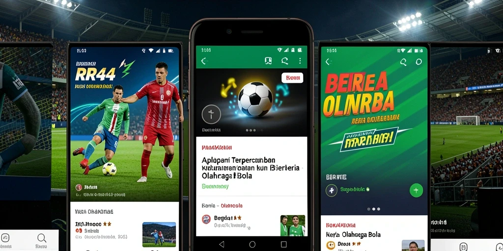Screenshot utama aplikasi RR44 menampilkan antarmuka berita Olahraga Bola.